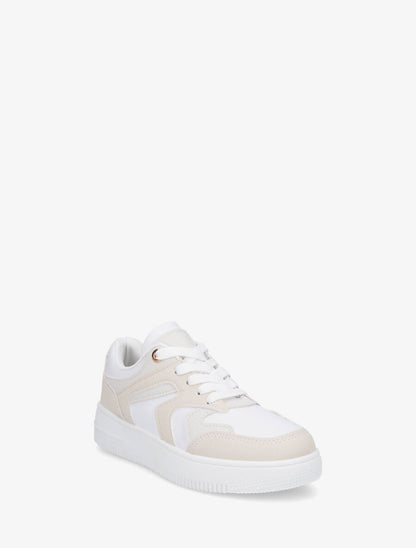 Sneakers classiques en simili - Beige - 2