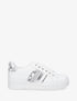 Sneakers en simili à bandes irisées et texturées - Blanc - 5