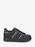 Sneakers en simili à bandes irisées et texturées - Noir - 5