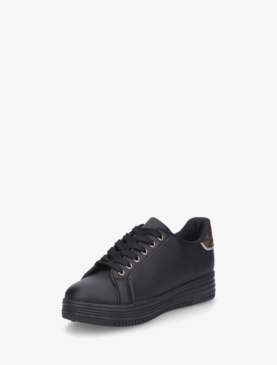 Sneakers en simili à bandes irisées et texturées - Noir - 3