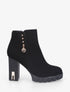Bottines en simili à bijou - Noir - 5