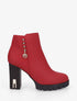 Bottines en simili à bijou - Rouge - 5