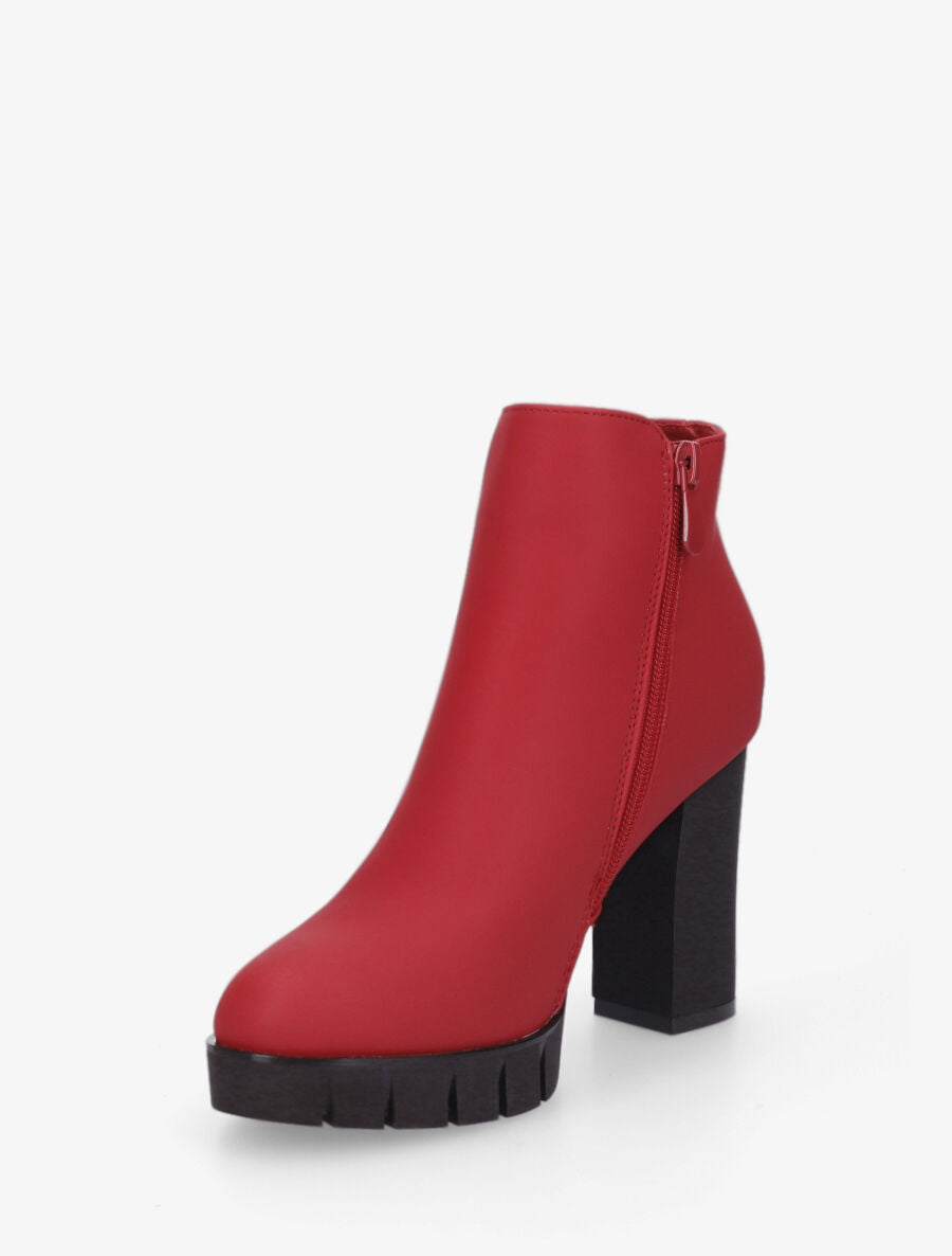 Bottines en simili à bijou - Rouge - 3