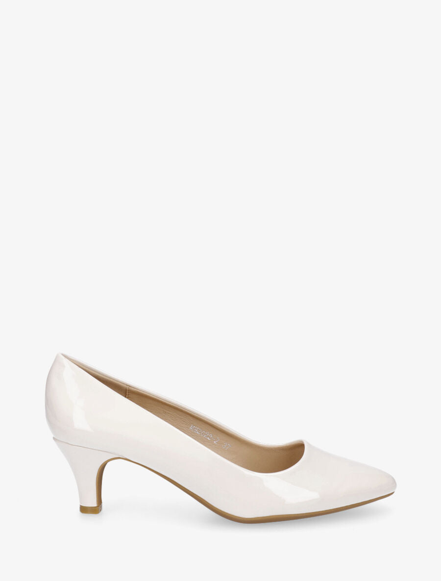 Escarpins vernis unis - Beige - 1