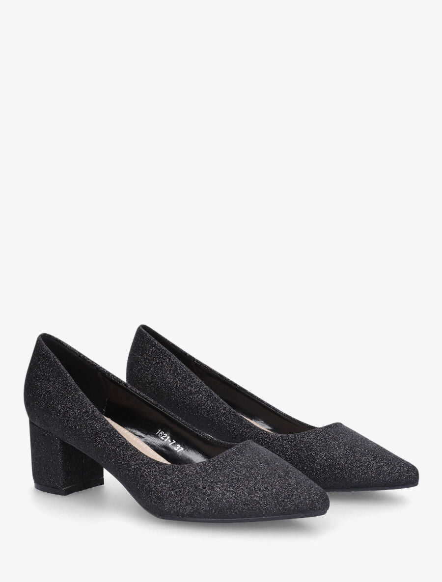 Escarpins pointus à paillettes - Noir - 4