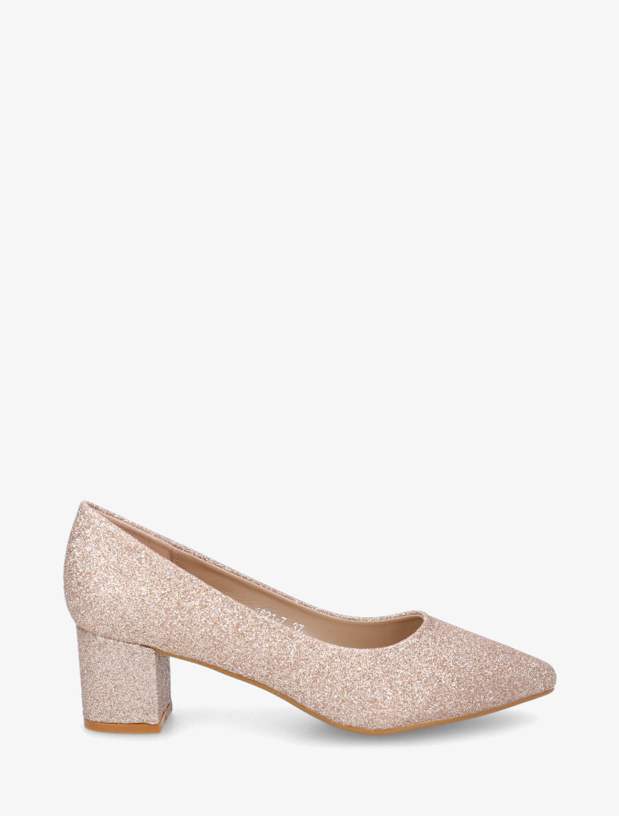 Escarpins pointus à paillettes - Rose gold - 5