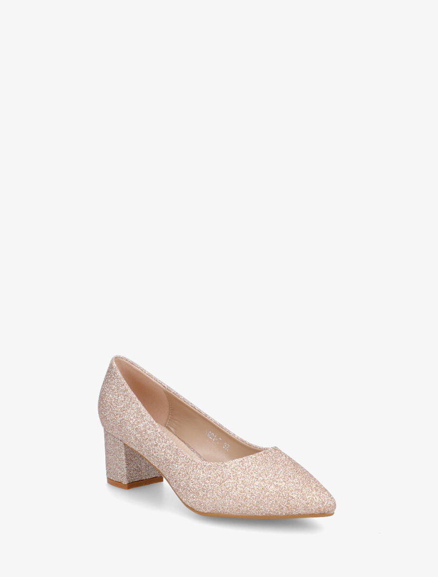 Escarpins pointus à paillettes - Rose gold - 2