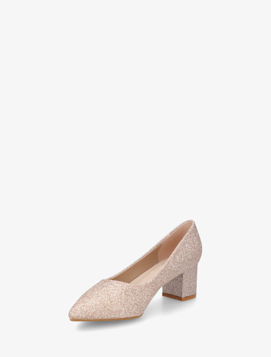Escarpins pointus à paillettes - Rose gold - 3