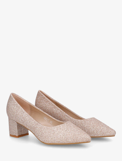 Escarpins pointus à paillettes - Rose gold - 4