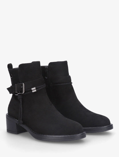 Bottines en suédine à corde - Noir - 4