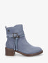 Bottines en suédine à corde - Bleu gris - 1