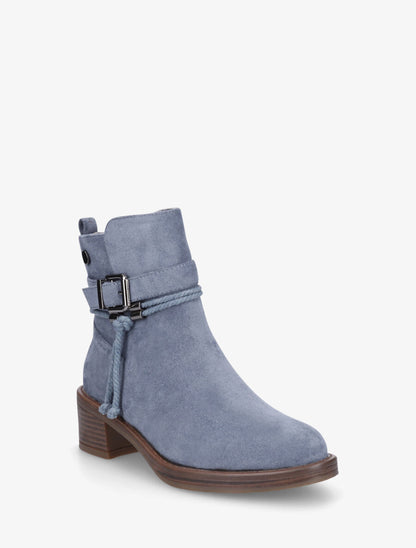 Bottines en suédine à corde - Bleu gris - 2