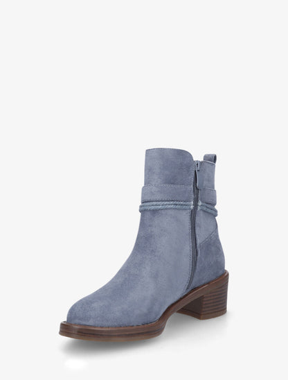 Bottines en suédine à corde - Bleu gris - 3