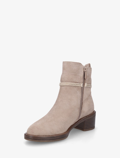 Bottines en suédine à corde - Taupe - 3
