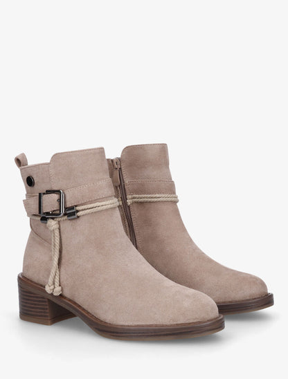 Bottines en suédine à corde - Taupe - 4