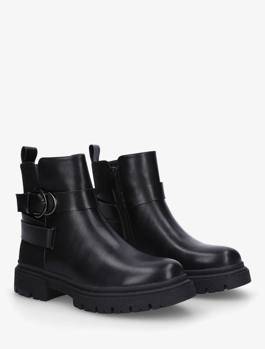 Boots bi-matière à semelle crantée - Noir - 4