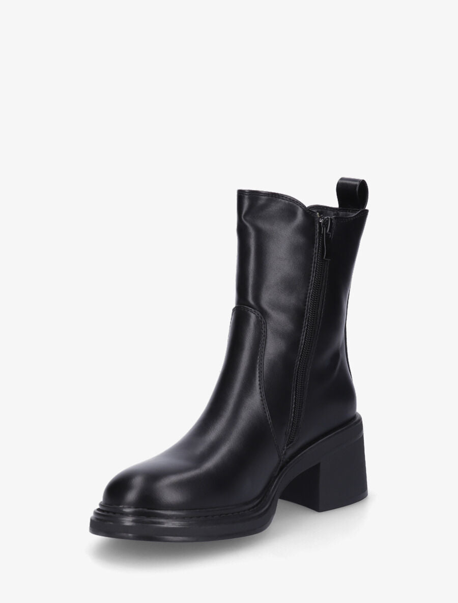 Bottines élastiquées à talon - Noir - 3