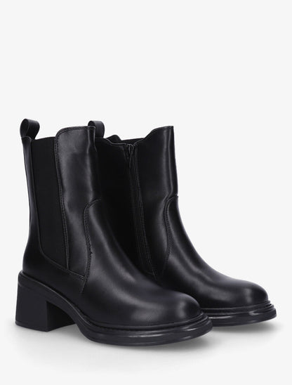 Bottines élastiquées à talon - Noir - 4