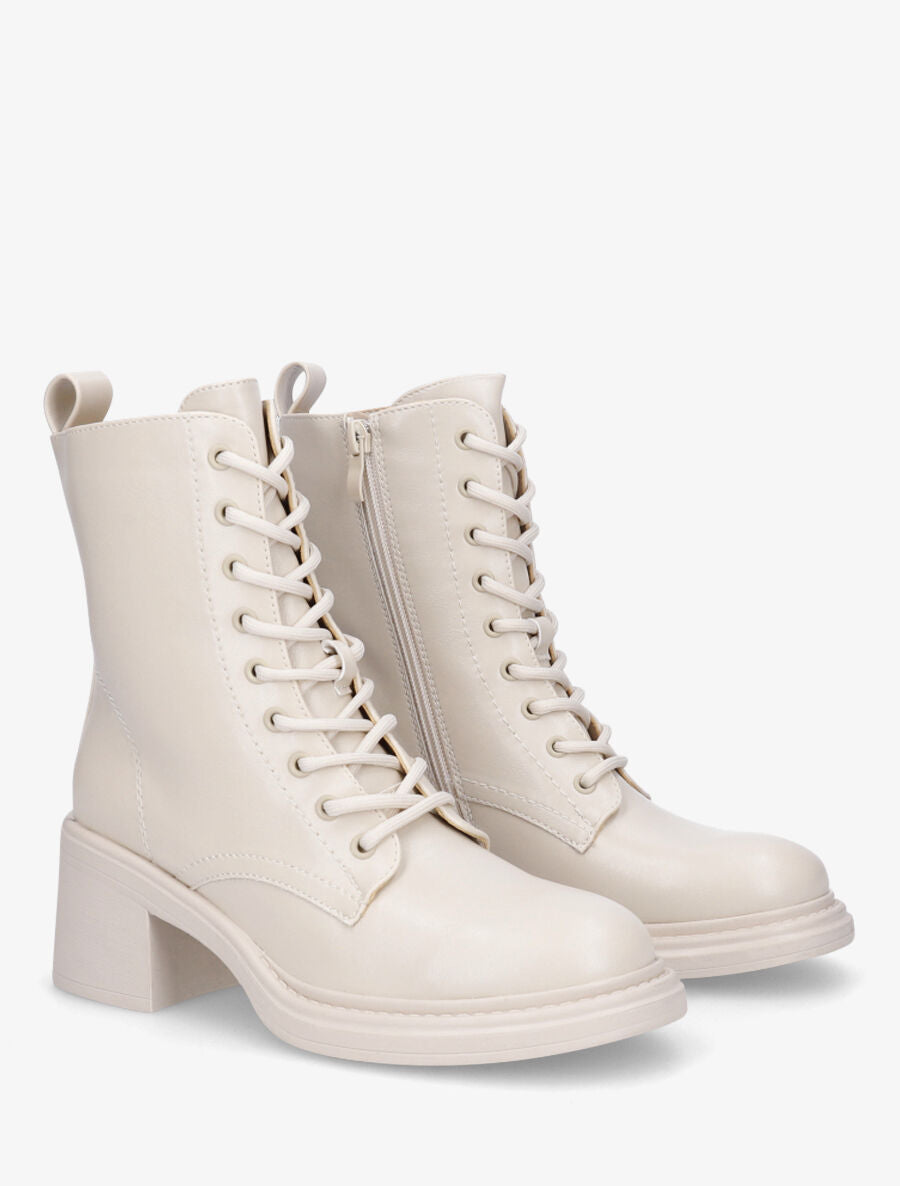 Bottines montantes à talon - Beige - 4
