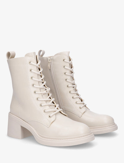 Bottines montantes à talon - Beige - 4