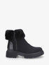 Bottines en suédine à revers en fausse fourrure - Noir - 1