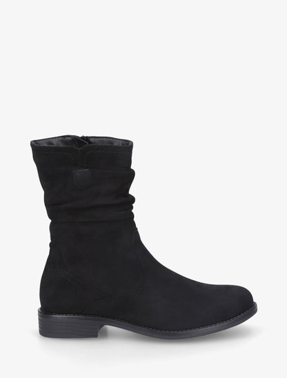 Bottines froncées en suédine - Noir - 1