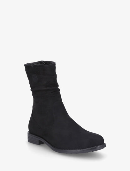Bottines froncées en suédine - Noir - 2