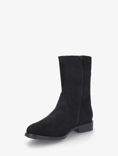 Bottines froncées en suédine - Noir - 3