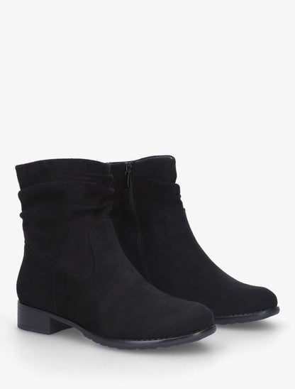 Bottines plates montantes en suédine - Noir - 4