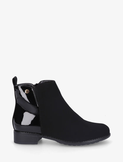 Bottines plates à contrefort vernis - Noir - 5