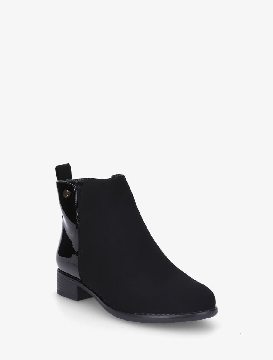 Bottines plates à contrefort vernis - Noir - 2