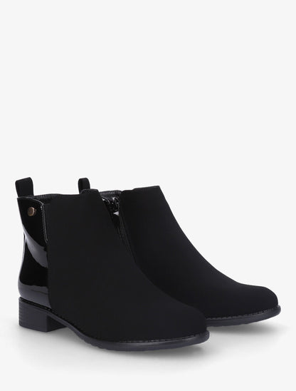 Bottines plates à contrefort vernis - Noir - 4