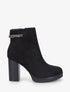 Bottines à talon et strass en suédine - Noir - 5