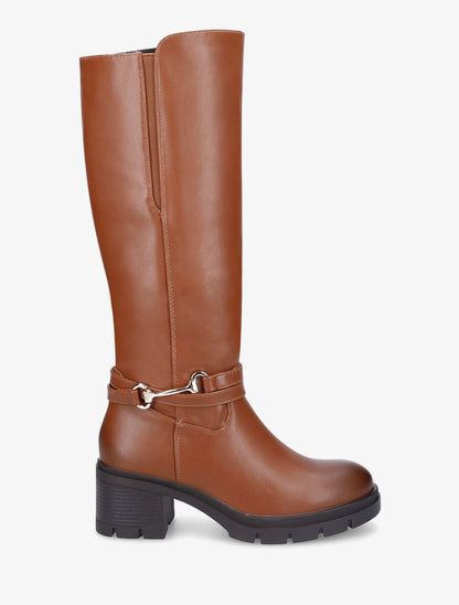 Bottes à boucle en simili - Camel - 1