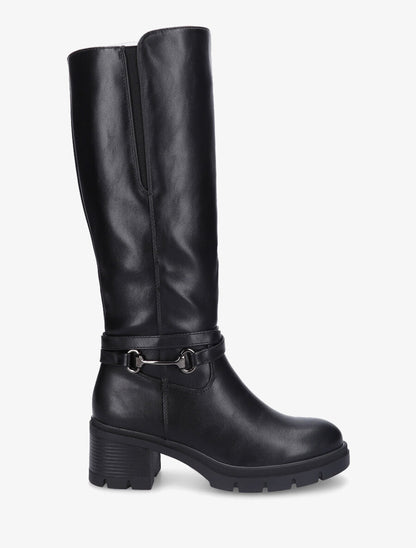 Bottes à boucle en simili - Noir - 1