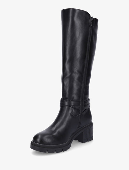 Bottes à boucle en simili - Noir - 3