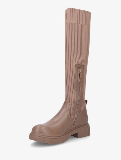 Bottes chaussettes unis - Taupe - 3
