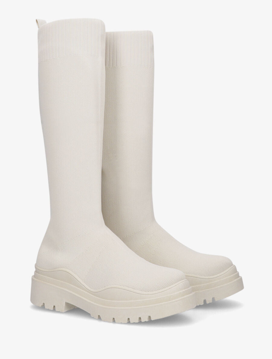 Bottes chaussettes plates - Beige - 4