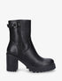 Bottines montantes à talon et semelle crantée - Noir - 1