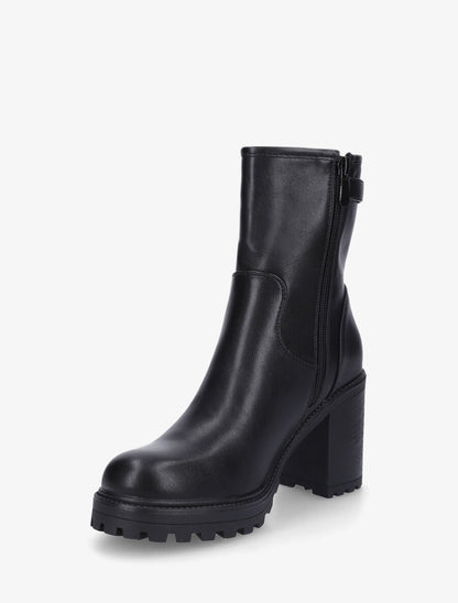 Bottines montantes à talon et semelle crantée - Noir - 3