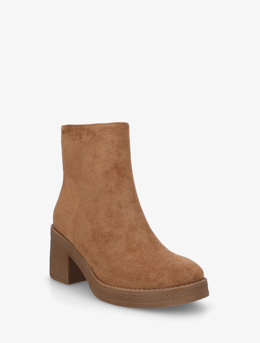 Bottines en suédine - Camel - 2