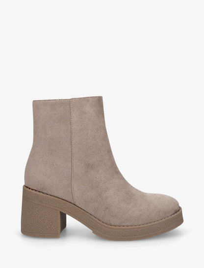 Bottines en suédine - Taupe - 1