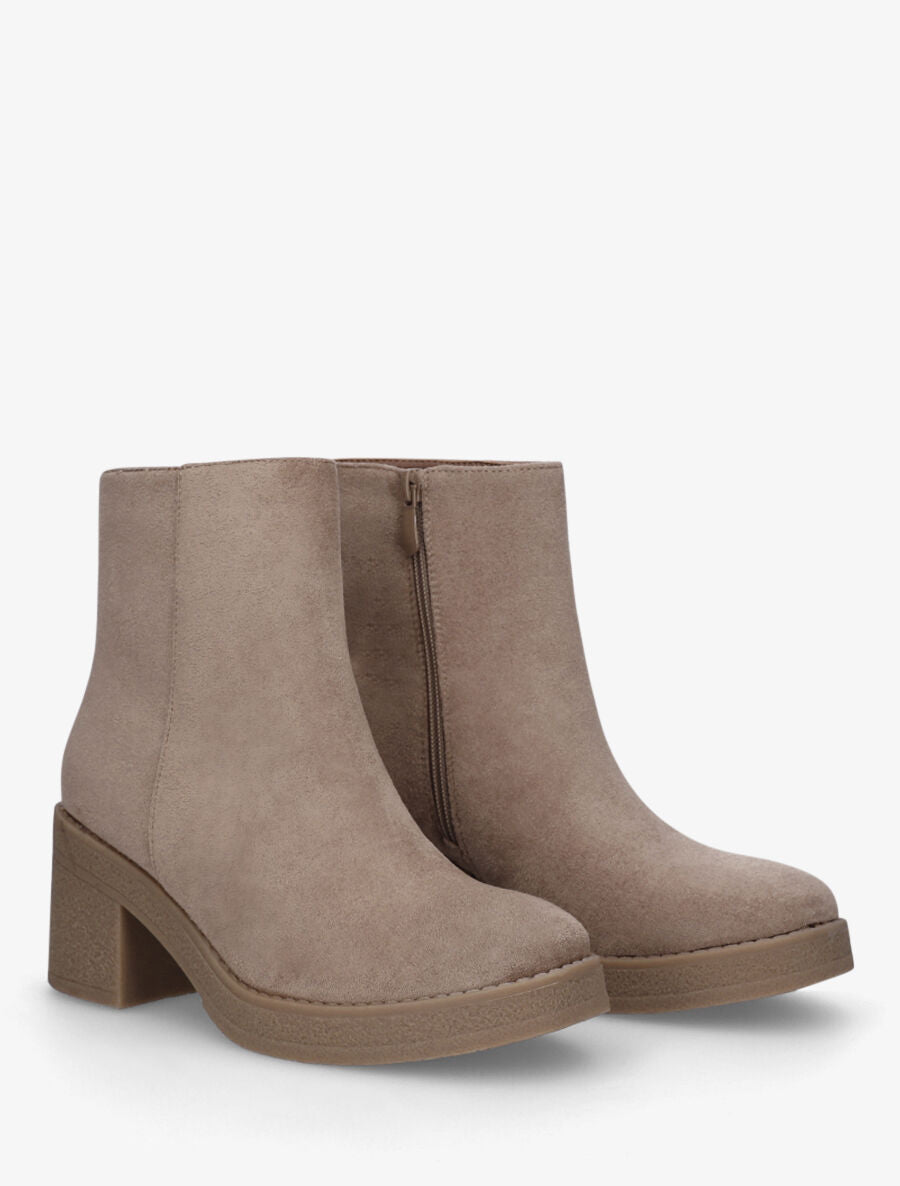 Bottines en suédine - Taupe - 4