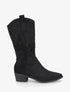 Bottes style santiag en suédine - Noir - 1