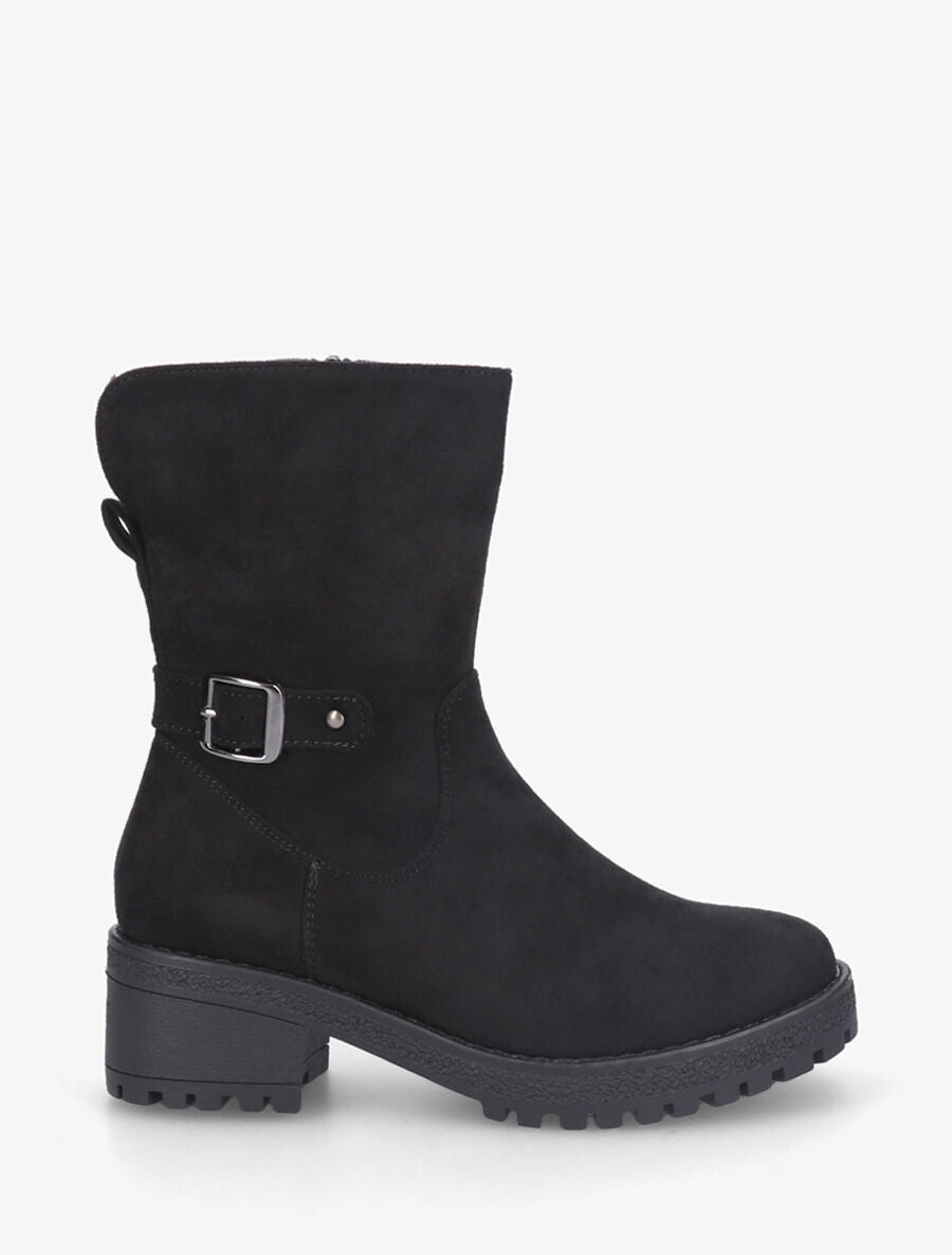 Bottines montantes en suédine - Noir - 5