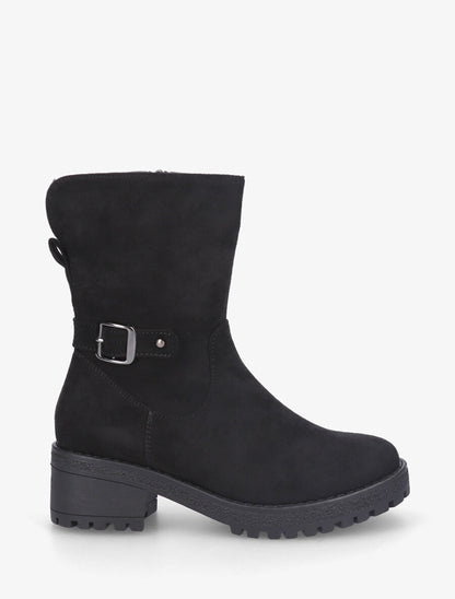 Bottines montantes en suédine - Noir - 5