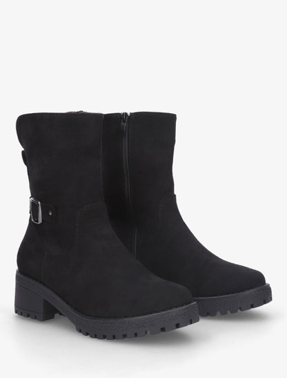 Bottines montantes en suédine - Noir - 4