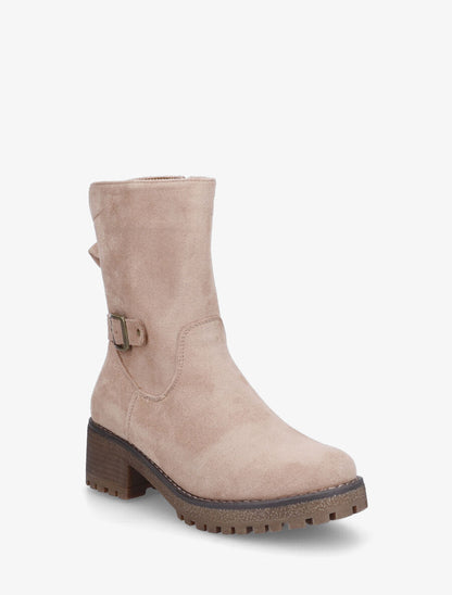 Bottines montantes en suédine - Beige - 2