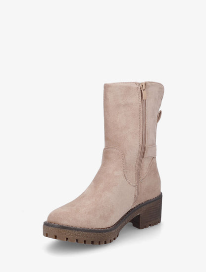 Bottines montantes en suédine - Beige - 3
