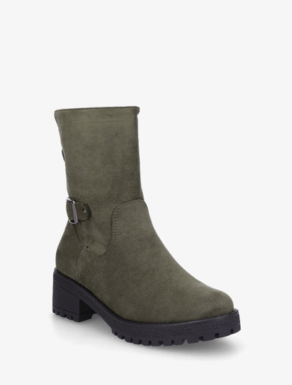 Bottines montantes en suédine - Kaki - 2